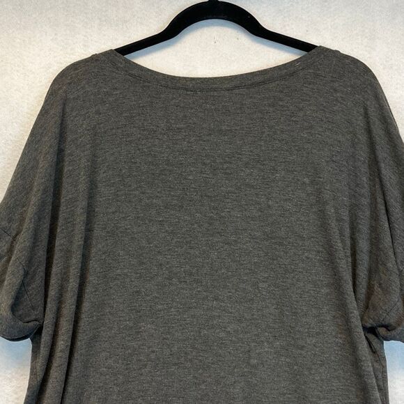 ZENANA Shirt Women's XL Gray Rayon Blend V-Neck Tunic Short Rolled Sleeve Tee - Picture 10 of 12